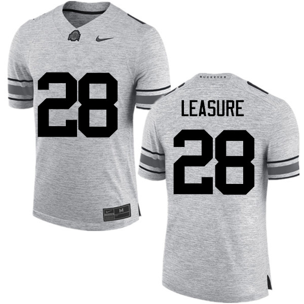 Ohio State Buckeyes #28 Jordan Leasure College Football Jerseys Game-Gray